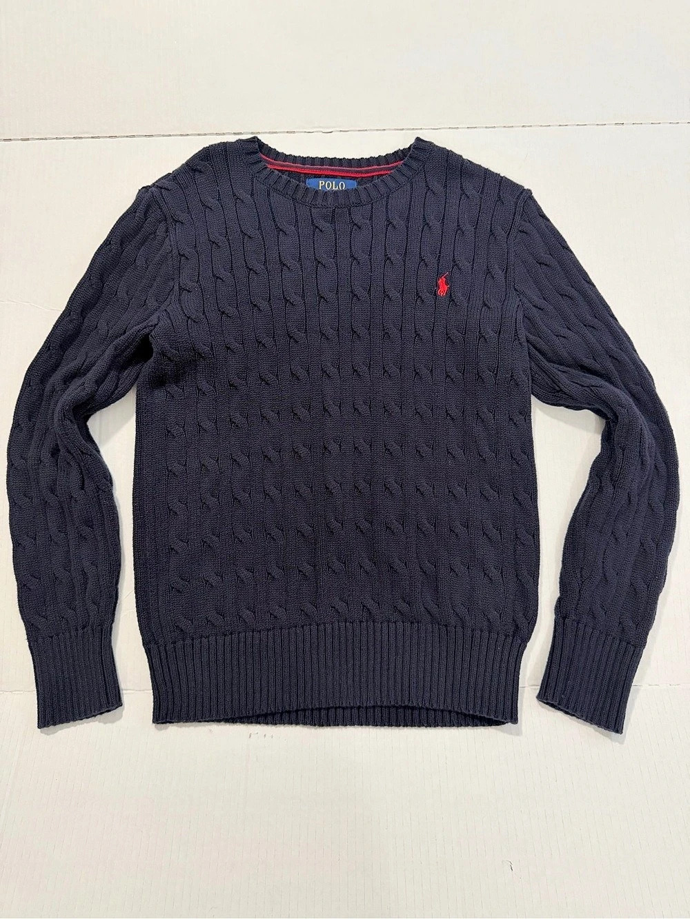 Polo Ralph Lauren Cable-Knit Cotton Sweater Girls Medium Black